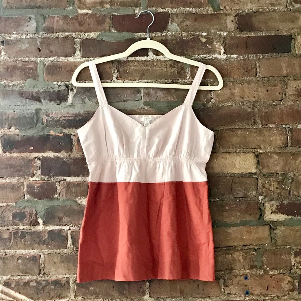 J.Crew Colorblock Top Cinched Waist Wide Straps